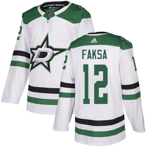 Adidas Men Dallas Stars #12 Radek Faksa White Road Authentic Stitched NHL Jersey
